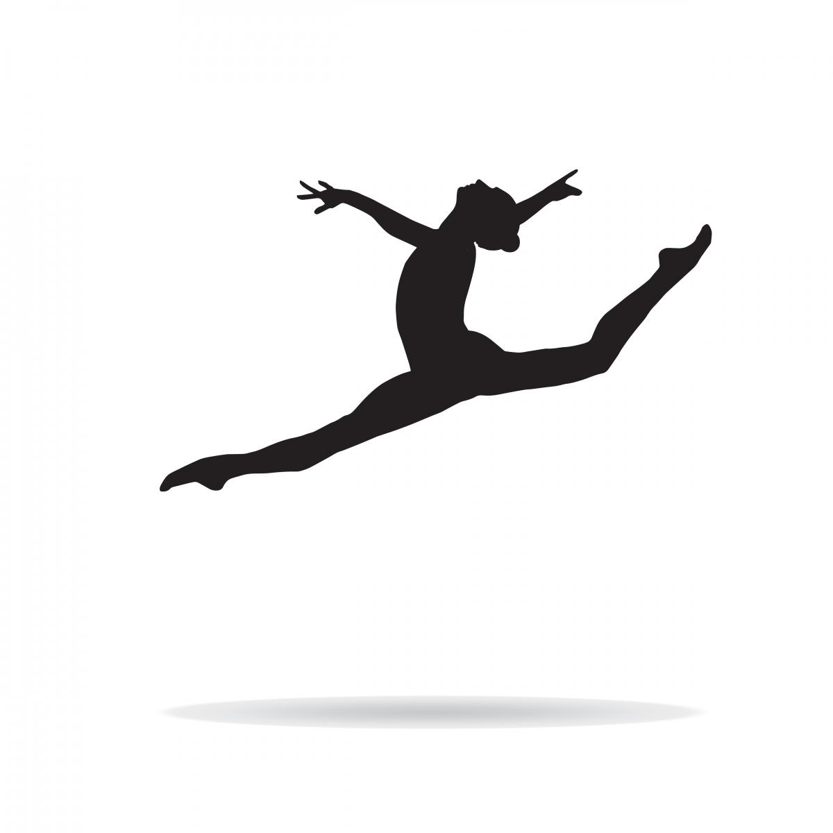 Силуэт гимнастки в прыжке